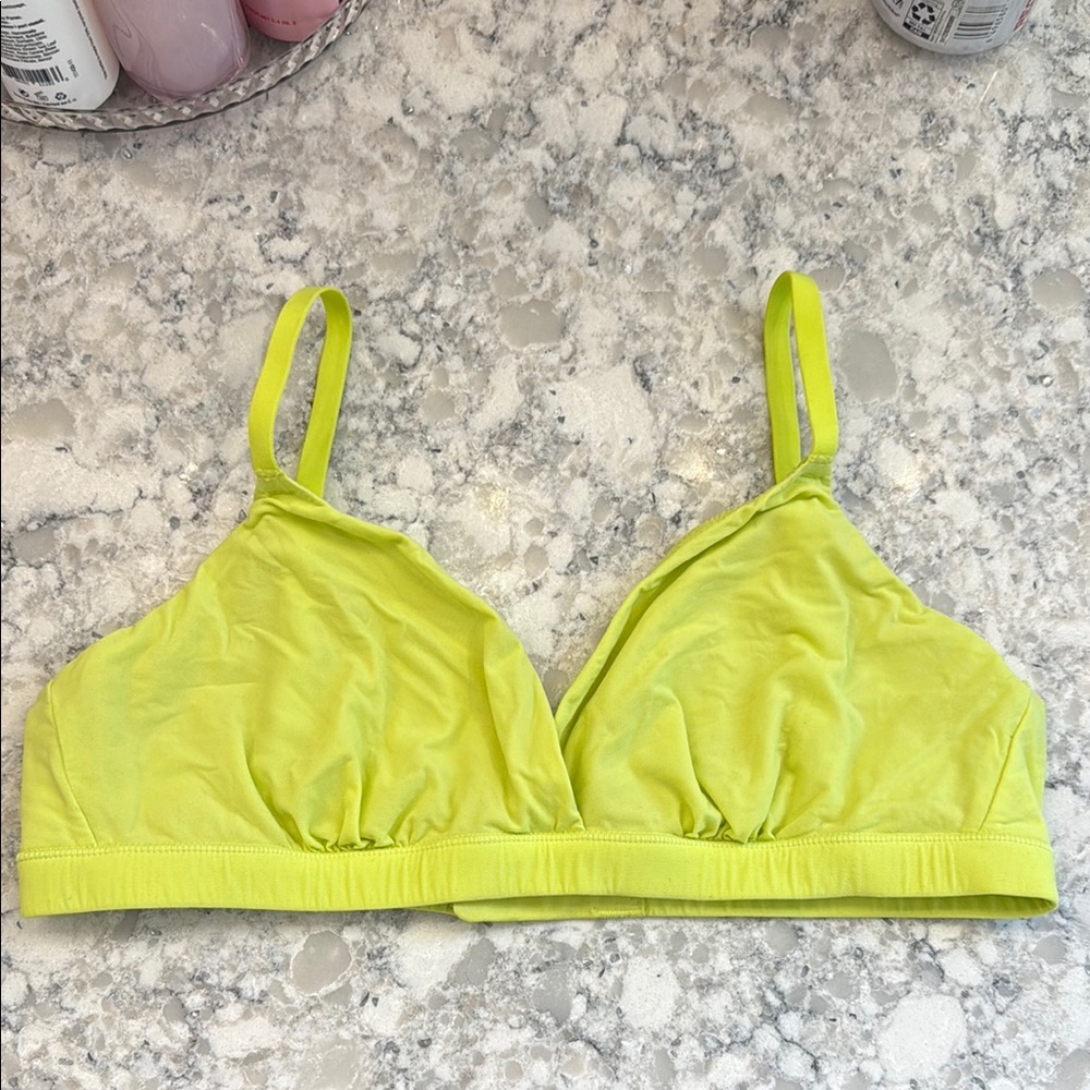 SKIMS lime green bralette